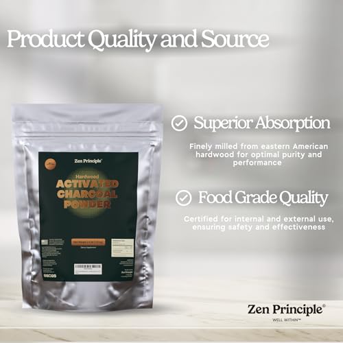 Zen Principle Hardwood Activated Charcoal Powder 100 Percent from USA Trees. All Natural. Whitens Teeth, Rejuvenates Skin and Hair, Supports Better Digestion, 40 Oz - Image 7