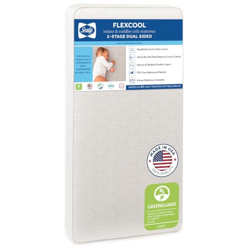Sealy Baby Flex Cool 2 Stage Crib Mattress and Toddler Bed...