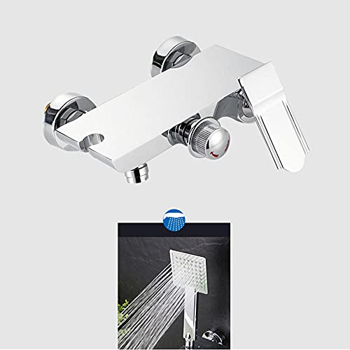 Robinetterie de baignoire chromée avec douchette design et support mural - 6