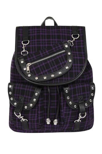 Banned Bolsa Mochila Yamy Tartan - Púrpura