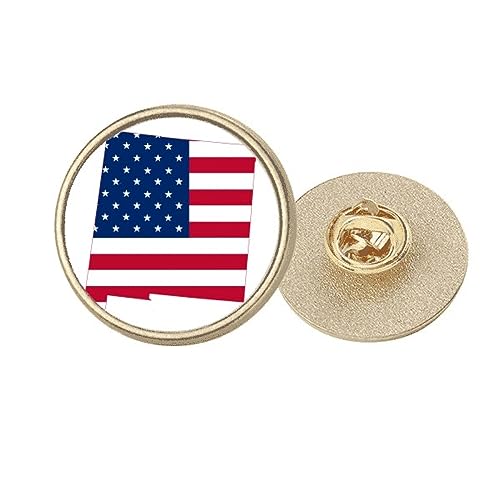 Broche ronde drapeau Amérique dorée un bijou de prestige en métal pour une allure distinguée