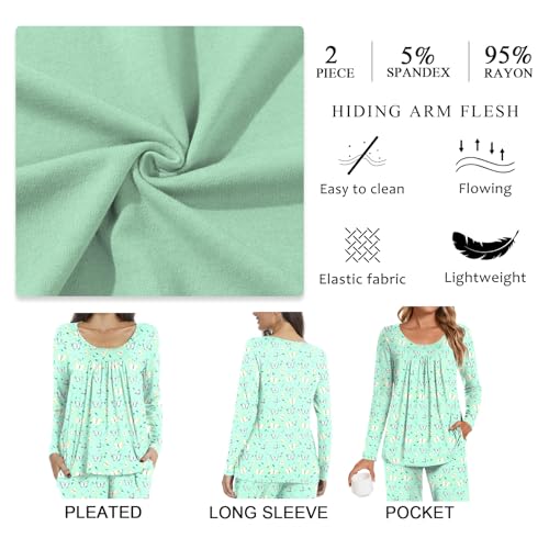 POPYOUNG Womens Pajama Set 2 Pieces Fall Long Sleeve Pjs Winter Ladies Pajamas Lounge Sleepwear with Pockets4