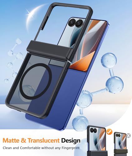 Image of FNTCASE for Samsung-Galaxy Z Flip 8 Matte Case with Hinge Protection | Compatible with Magsafe, Screen Protector, Military Grade Drop Shockproof Protective, Magnetic Translucent Phone Case