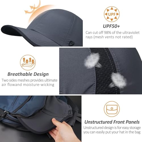 GADIEMKENSD Unstructured Hats UPF 50+ Breathable Lightweight Outdoor Caps for Men and Women - Afbeelding 5