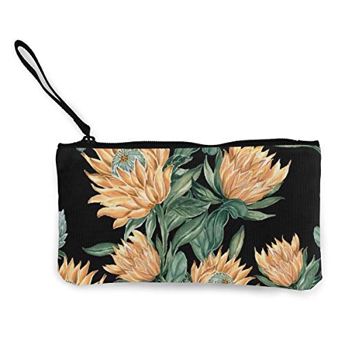 Preisvergleich Produktbild Canvas-Geldbörse, Münztasche mit Reißverschluss, leicht und tragbar Handy King Flower