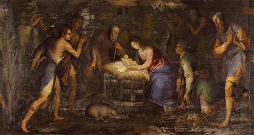 Tableau Nativité Andrea Solario impression sur toile art chrétien 60x90cm