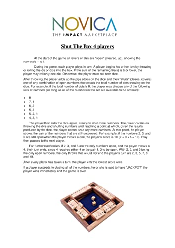Juego artesanal de madera Shut The Box miniatura 4