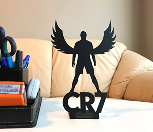 Image of Herrlich Homes CR7 - Cristiano Ronaldo Home & Office Shelf and Desktop Decor,CR7 Decor,Football Metal Tabletop Art,Metal Shelf Decor,Minimal Book Shelf Deco