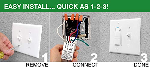 DewStop FS-325-W1 Adjustable Bathroom Fan Control with Humidity Sensor and Light Switch, White