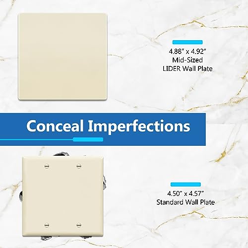 Placa de pared doble sin tornillos para tapar imperfecciones con acabado mate blanco 3