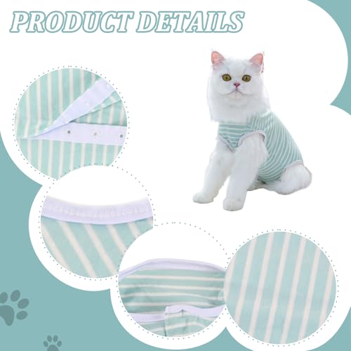 Katzenbody nach OP, Professioneller Erholungsanzug für Katzen nach Operationen, Postoperative Katzenkleidung für Bauchwunden, Anti-Leck-Anzug nach Kastration, Alternative zum E-Halsband (Grün, M)
