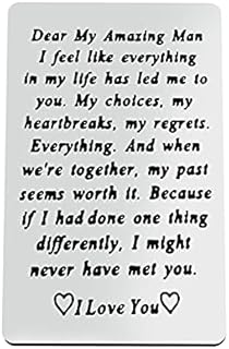 Engraved Wallet Insert Card for Boyfriend Husband Valentines Day Gifts for Men Christmas Birthday Gifts Wedding Anniversary Card Gifts I Love You Gifts for Him Fiance