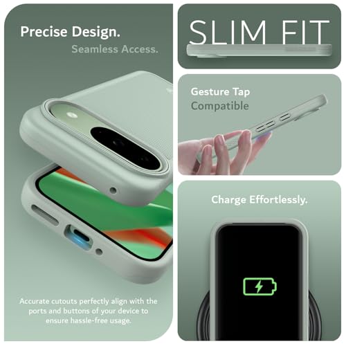 Image of TUDIA MergeGrip [Magsafe Compatible] for Pixel 9 & 9 Pro Case - Green Lily