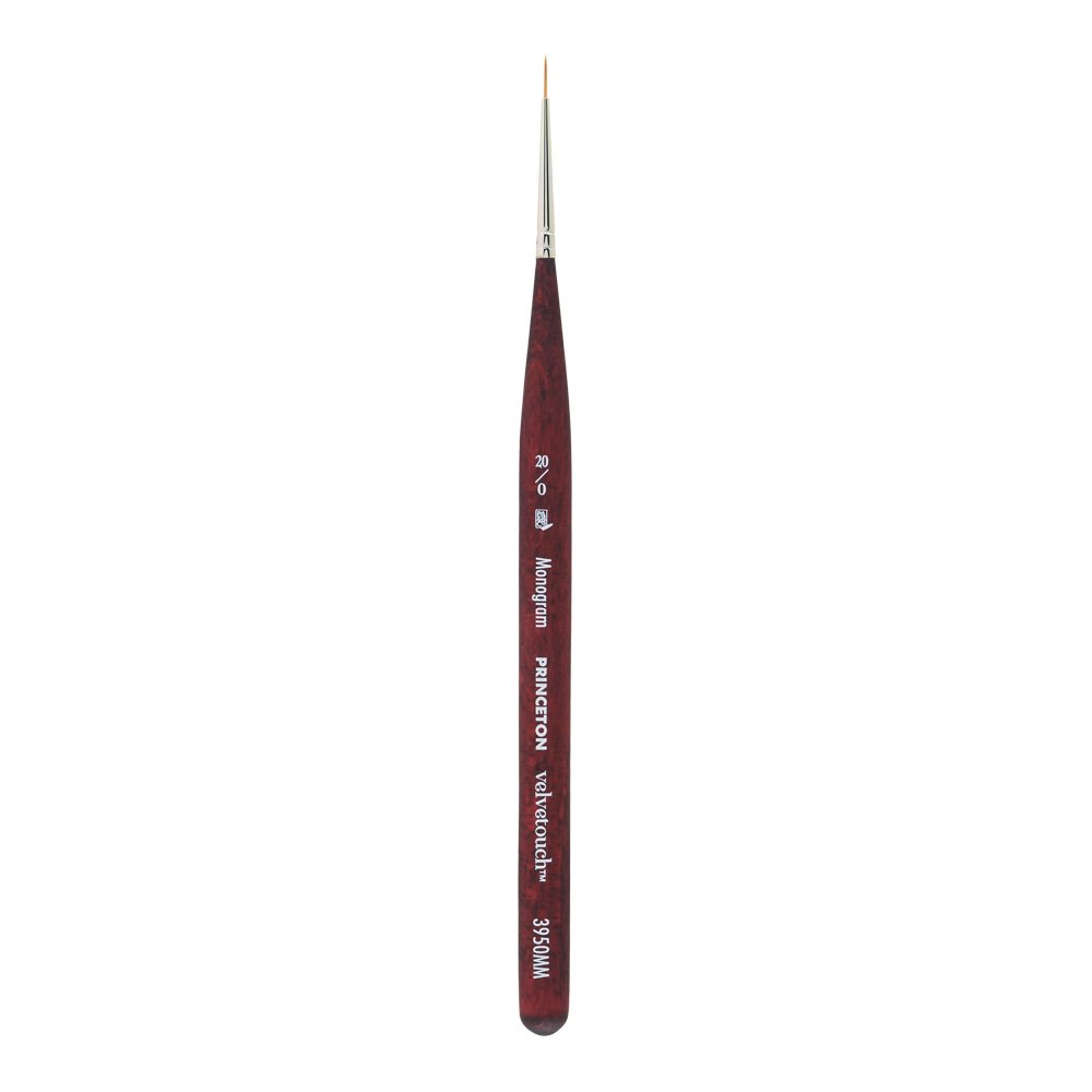 Princeton Velvetouch Short Handle Mini MoSize - Nogram Liner Paintbrush | Signature Velvetouch Comfortable Handle | Synthetic Blend for Quality Performance | Size - No 20/0-image-29