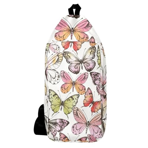 Mochila cruzada de mariposas multicolor para hombre y mujer 16cm