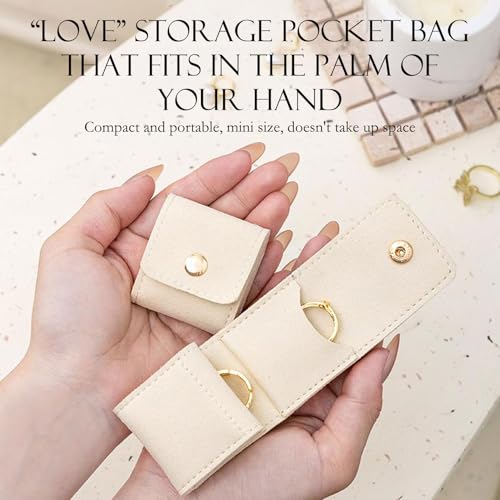 Auxiliaryn/Limitforit/Paceager Mini Travel Jewelry Bag, Mini Jewelry Travel Bag, Foldable Multifunctional Travel Jewelrys Pouch With Buckle, for Earrings, Rings, Necklaces (3PCS-A)2