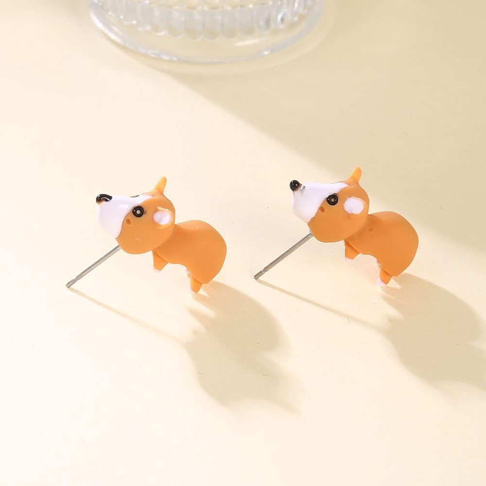 Cute Animal Bite Earrings for Women Cute Dinosaur Earrings Hot Ballon Dog Earrings 3D Clay Shark Earrings Quirky Small Cartoon Animal Earrings Set Fun Earrings Set Jewelry - Image 3