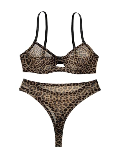 Lilosy Sexy Mesh Sheer Underwire Push Up Lingerie Set Lingerie Set4