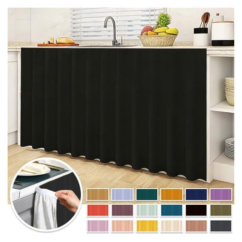 Cortinas cortas de cocina autoadhesivas y medias cortinas para armarios decorativas 3