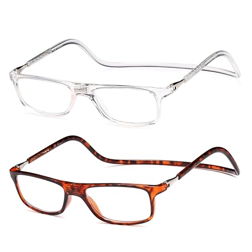 NEW VISION Gafas Presbicia Hombre 2 PACK, Gafas de Presbicia Cierre Imán, Longitud Ajustable, Gafas De Lectura para Hombre y Mujer, NV2904 (Tm, 1, x)