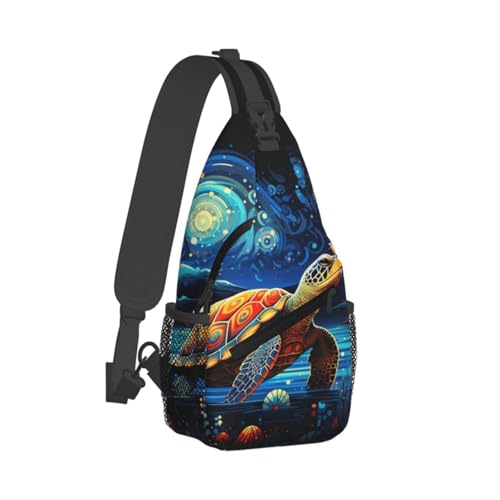 Mochila Sling Star Turtle para mujeres y hombres, ligera y ajustable miniatura 2