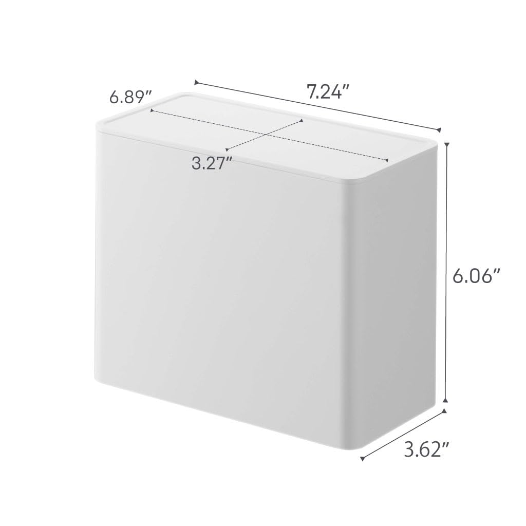 Yamazaki 6905 TOWER pojemnik na filtr do kawy, biały, polipropylen, minimalistyczny, 18,4 x 9,2 x 15,4 cm