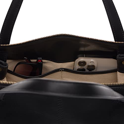 Sac à main cuir véritable Atlanta SID & VAIN noir élégant