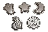 MiHerom Cake Pans Set,Pumpkin/Ghost/Moon/Star/Bunny Shape Baking Pans,Nonstick,5 Inch (Pack of 5)