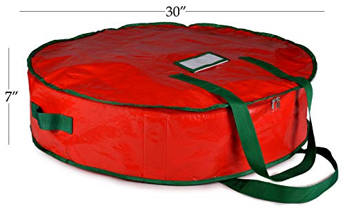 Christmas Wreath Storage Bag - 30" X 7" - Durable Tarp Material, Zippered, Reinforced Handle And Easy To Slip The Wreath In And Out. Protect Your Holiday Wreath From Dust, Insects, And Moisture.… #TOP1