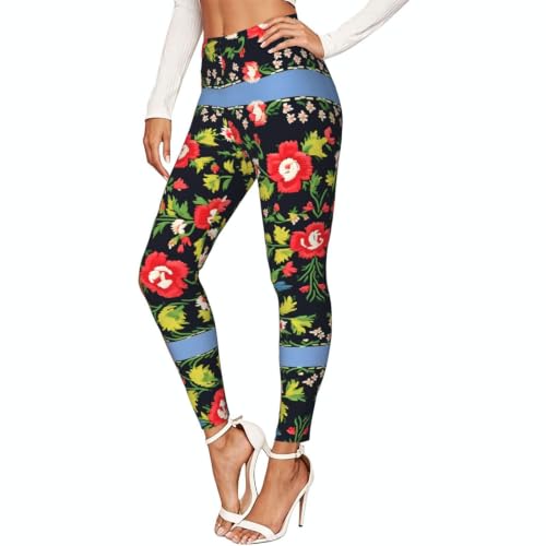 Leggings de compresión suaves para mujer mallas deportivas de entrenamiento con rosas de vestir