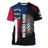 Men's North Carolina State T-Shirts 3D Printed Novelty Graphic Short Sleeve Shirts Casual Crew Neck Tees Unisex Fashion Tops