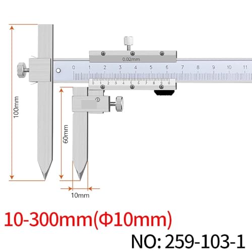 Calibrador Vernier para distancia central 10-300mm miniatura 2