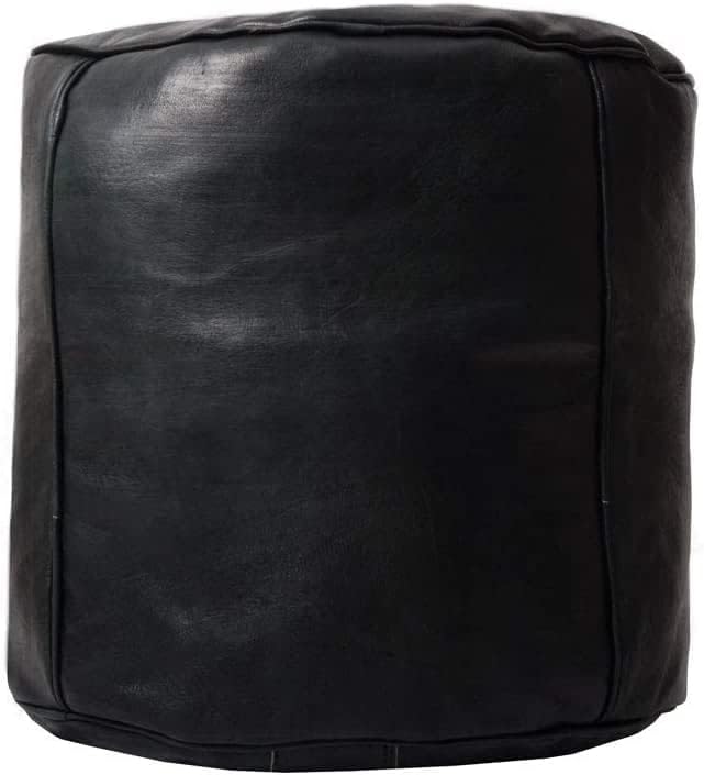 Puf de cuero genuino bronceado sin relleno  Reposapiés otomano marroquí, funda reposapiés  Puf otomano súper suave hecho a mano viene en 18 x 16