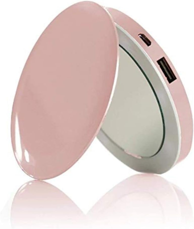 Hyper Pearl Compact Make Up Mirror & USB Rechargeable Battery Pack - Rose