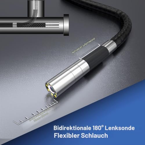 Ralcam Endoskopkamera mit Licht Endoskop - 720P HD Inspektionskamera 4,5'' IPS LCD Bildschirm...