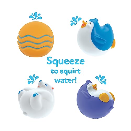 image for Nuby Penguin Slide Bath Toy Play Set with 4 Bath Squirters - Baby Bath