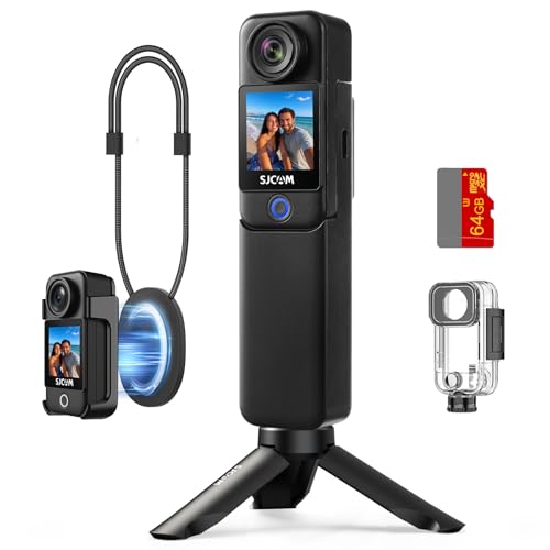 SJCAM C300 Vlogging Camera (64GB),2IN1 Detachable Design,4K Vlogs for Youtubers,7Hour Power,6-Axis Stabilization,30m Waterproof,Birthday Gifts for Women Her Mom Wife Girlfriend Valentines Mothers Day