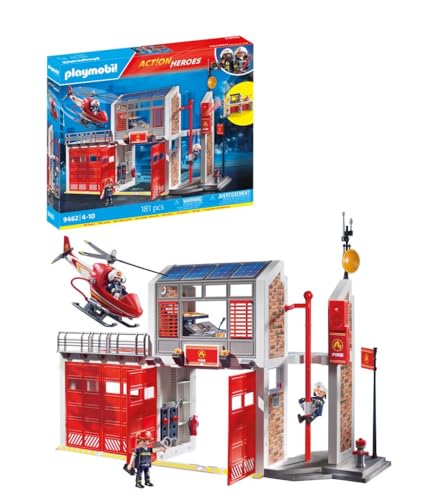 PLAYMOBIL City Action 9462 Große Feuerwache mit Soundeffekten, Ab 5 Jahren