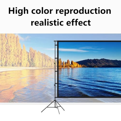 Pantalla de proyector portátil de 84 pulgadas, para exteriores, con soporte, relación 16:9, HD 4K, libre de arrugas, con bolsa de transporte, para cine en casa y fiesta en el patio miniatura 6