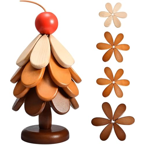 Sottopentola in Legno a Forma di Albero,Treppiede in legno a forma di albero di Natale,Set Sottopentola Antiscottatura A Forma Di Albero, Tovagliette In Legno Isolante (1 set-Cherry A)