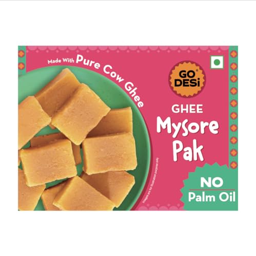 GO DESi - Mysore Pak | Made with Desi Ghee | Indian Mithai | Sweets Gift Pack | 180/150 grams GO DESi - Mysore Pak | Made with Desi Ghee | Indian Mith