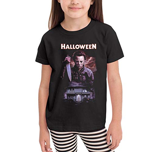 Halloween Mi_Chael Myers Children's T-Shirt 2-6 Years Old Boy and Girl Cotton Tees Classic Comfortable Short Sleeve Black