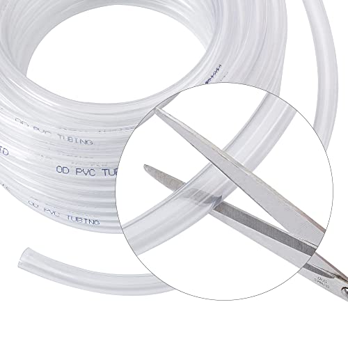 Davco 3/4" Id - 5 Ft Clear Vinyl Tubing, Low Pressure Flexible Pvc Tube, Heavy Duty Uv Chemical Resistant Lightweight Plastic Vinyl Hose, Bpa Free And Non Toxic, With 2 Stainless Clamps #TOP7