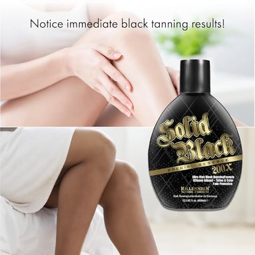 millennium tanning solid black special reserve 200x tanning lotion wtattoo protector 135 ounces