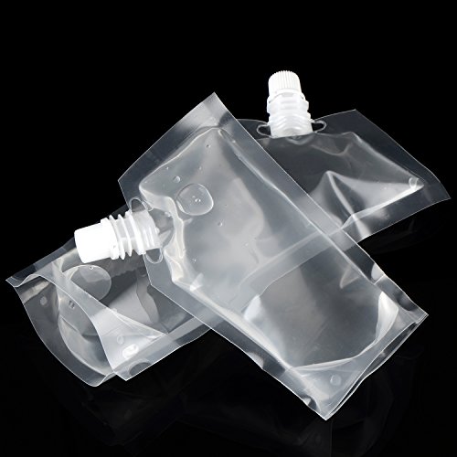 Shappy 10 Pieces Drinks Flasks Pouch Reusable Drinking Flasks Concealable Plastic Flasks With Funnel (220 Ml) #TOP4