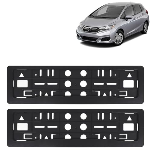 Image of KINGSWAY Jazz Car Number Plate Frames for All 2018 to 2023 Models of Honda Car Registration Plate Holders, Black Licence Plate Covers (Front and Rear), Universal Size 51.5 x 14.5 cm