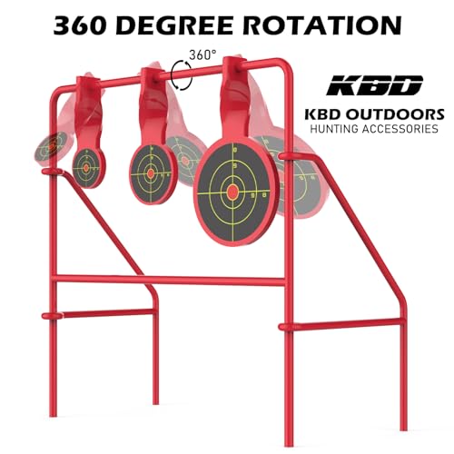 Steel Target Stand, Spinner Shooting Target Foldable Durable Steel Construction Air Strike Outdoor Enhanced Shooting Practice, with with 3 Visible Floating Targets & 15-Pack Paper Targets