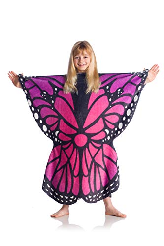 Kanguru la coperta con le maniche Kanguru Butterfly Kids vlinderdeken, polyester, roze, blauw, zwart, Taglia Unica Bambini