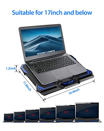 Laptop Cooling Pad, Laptop Cooler With 6 Quiet Led Fans For 15.6-17 Inch Laptop Cooling Fan Stand, Portable Ultra Slim Usb Powered Gaming Laptop Cooling Pad, Switch Control Fan Speed Function #TOP3