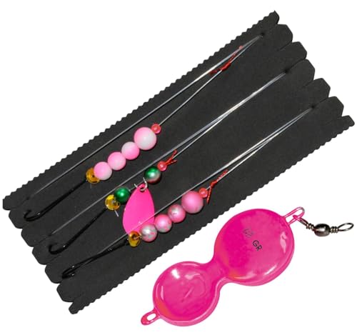 Dieter Eisele System 70cm 0,40mm pink - 3 Vorfächer + Buttlöffel, Gewicht:30g